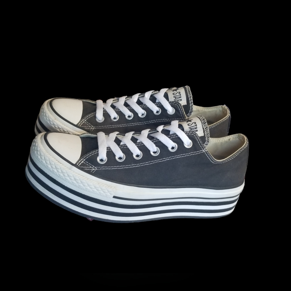 Converse All Star platform sneakers black and white